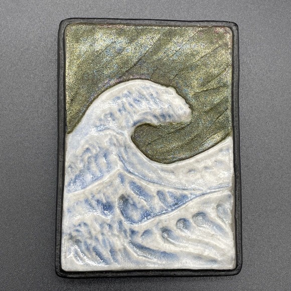 RAKU WALL ART Other - Raku Wall Art Jeremy Miller Ocean Wave Magnet Wall Hanger Small